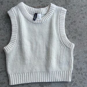 Zara Cream Knit Sweater Vest